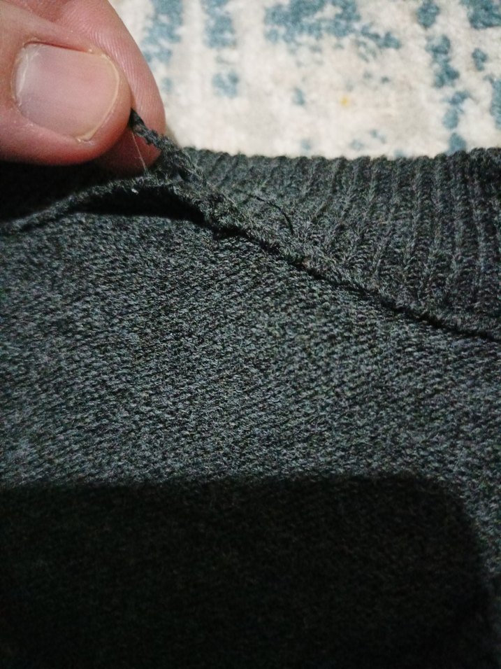 Gri Çizgili Erkek Triko Kazak - Görsel 3