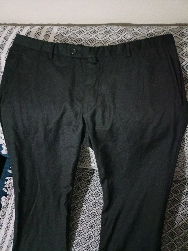 Siyah erkek Kumaş Pantolon - Görsel 2