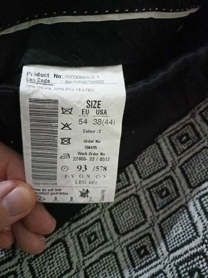 Siyah erkek Kumaş Pantolon - Görsel 3