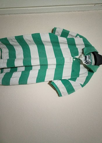 Yeşil Gri Çizgili Erkek Polo Tişört - Görsel 2