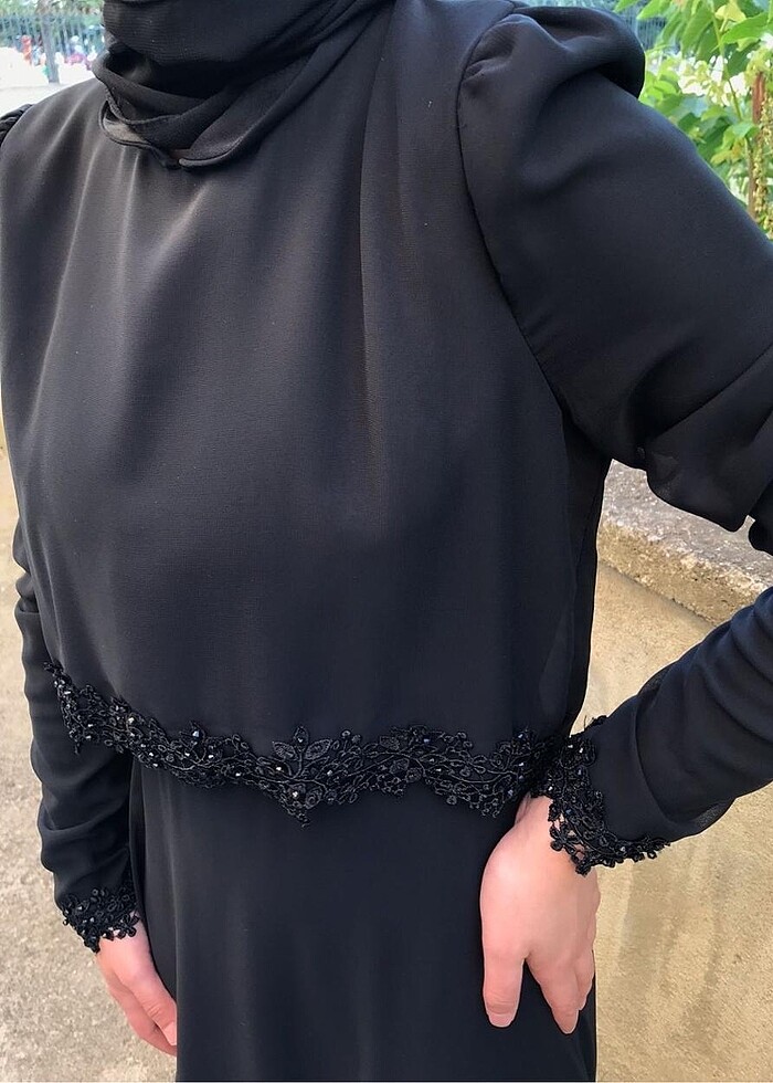 Siyah tesettür abiye - Görsel 2