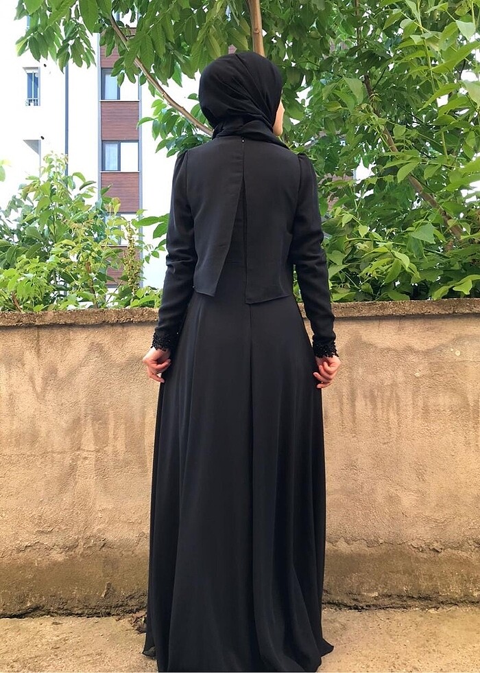 Siyah tesettür abiye - Görsel 3