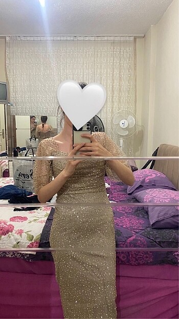 Abiye taşlı elbise - Görsel 5