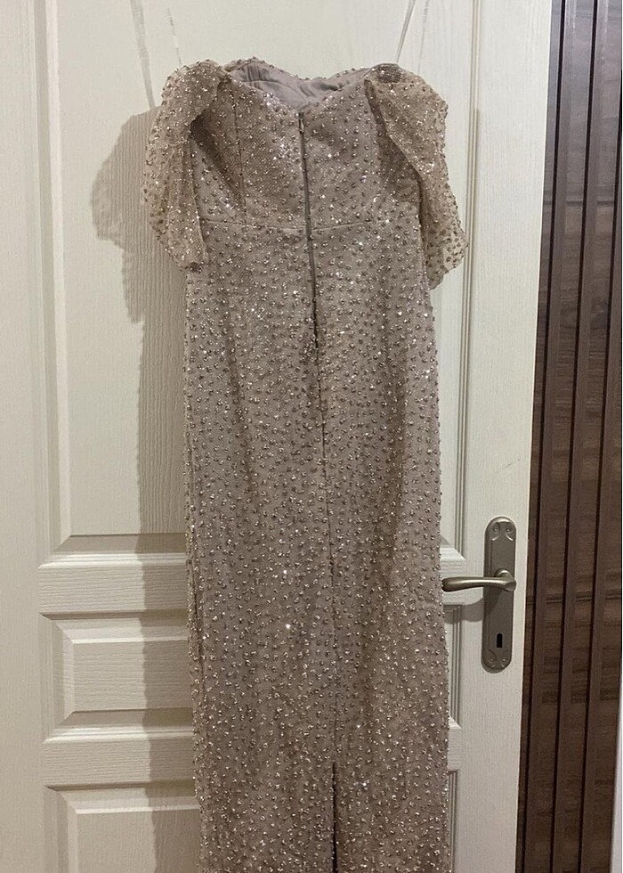 Abiye taşlı elbise - Görsel 3