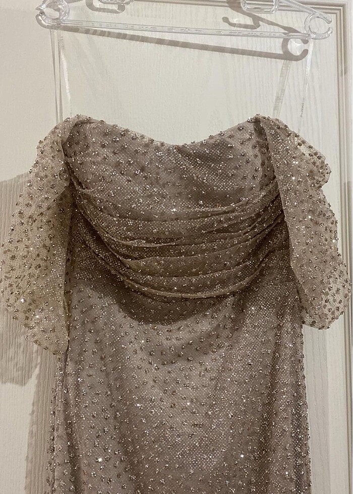 Abiye taşlı elbise - Görsel 2