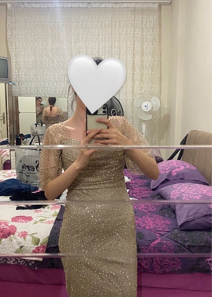 Abiye taşlı elbise - Görsel 5