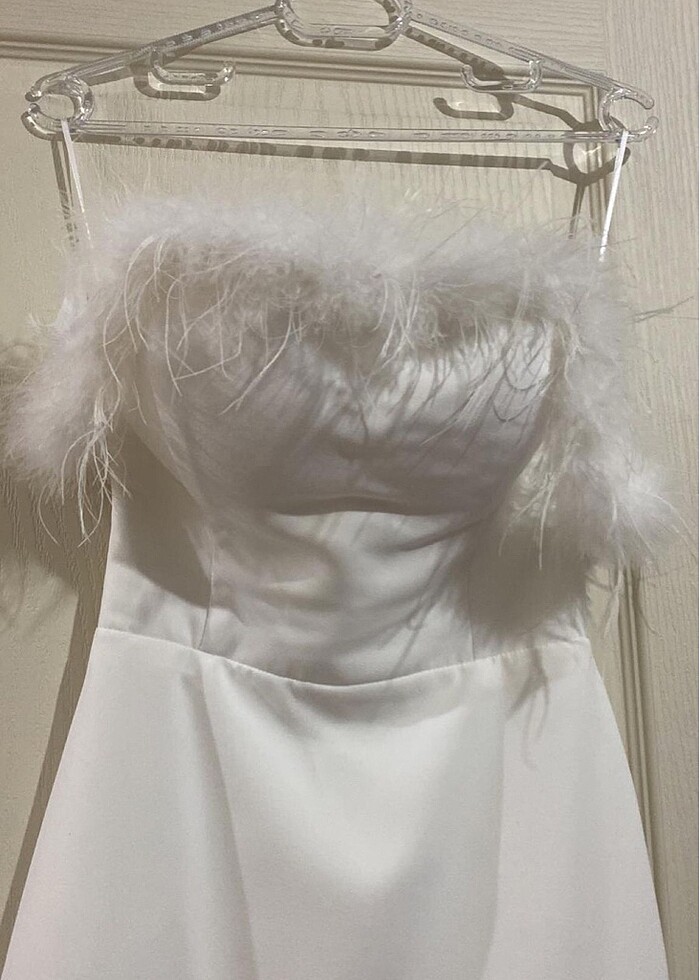 Midi boy tüylü elbise - Görsel 3