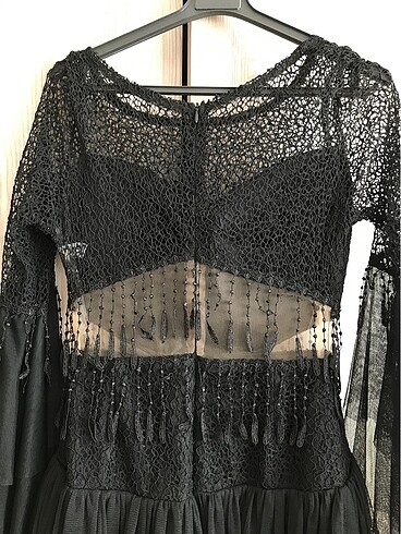 Püskül detaylı kısa elbise - Görsel 5