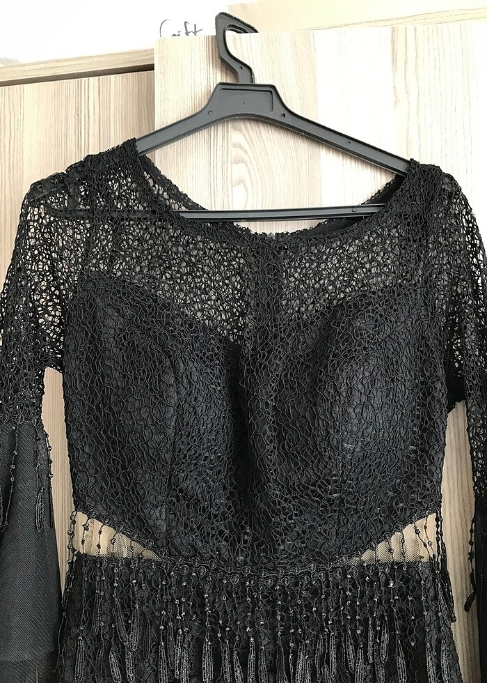 Püskül detaylı kısa elbise - Görsel 2