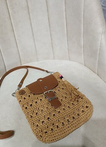  Beden kahverengi Renk Minibag kağıtip canta