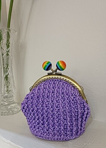 Örgü lila şans cüzdanı - Görsel 5