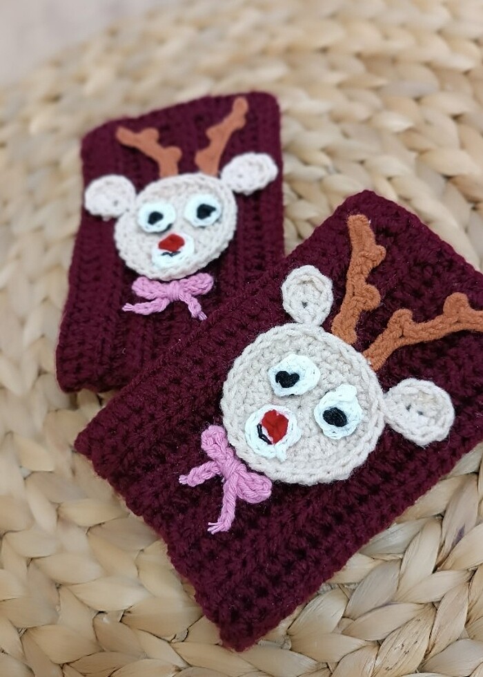 Kız çocuk geyikli eldiven - Görsel 2