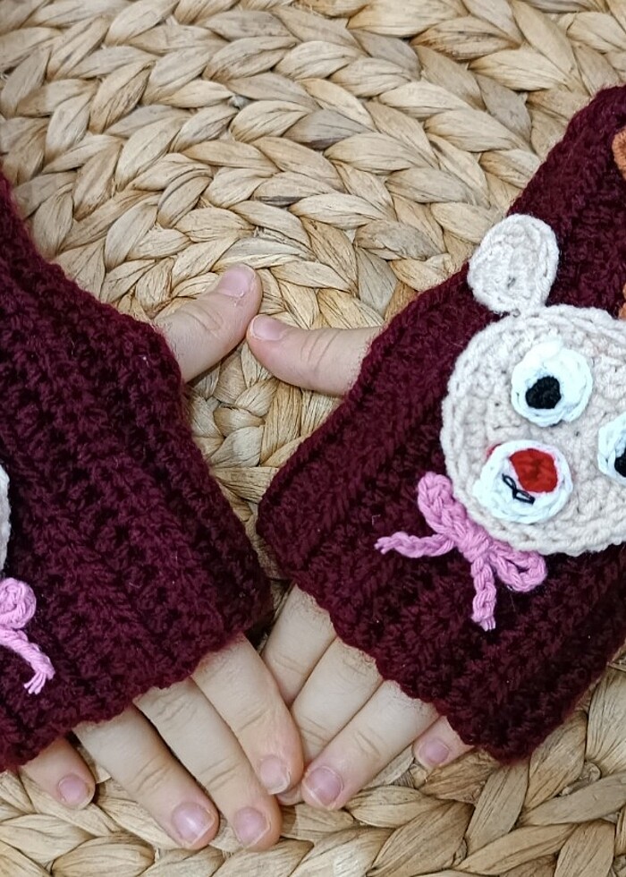 Kız çocuk geyikli eldiven - Görsel 4