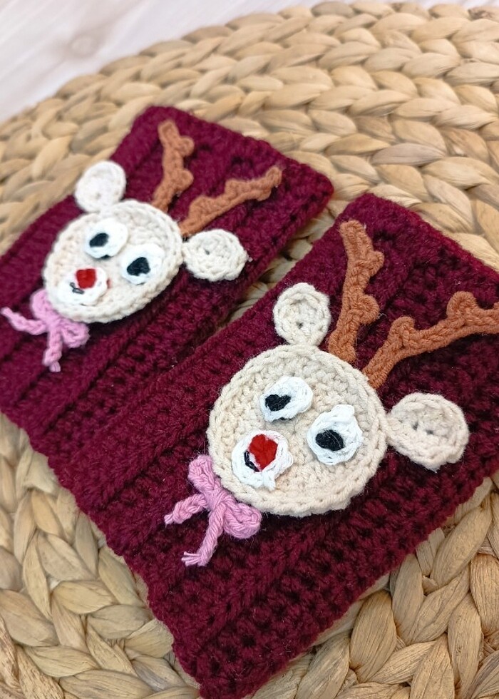 Kız çocuk geyikli eldiven - Görsel 5