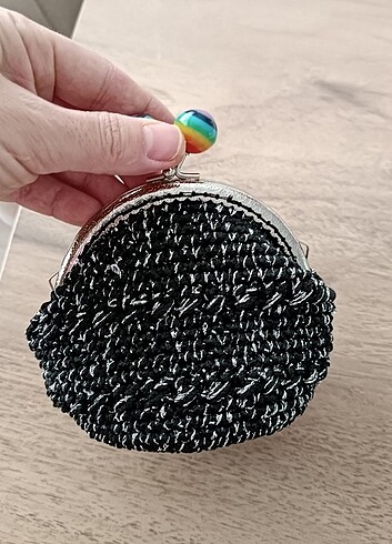 Siyah simli cuzdan - Görsel 2