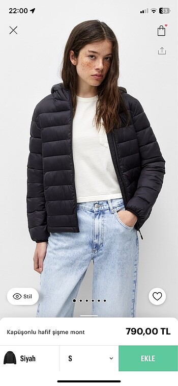 Pull and bear hafif şişme mont