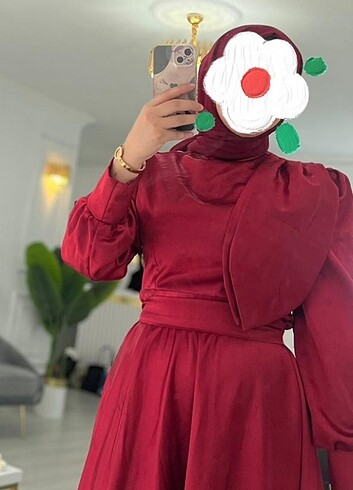 Bordo kırmızı abiye 