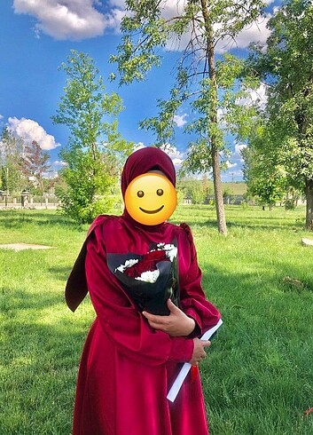 40 Beden Bordo kırmızı abiye 