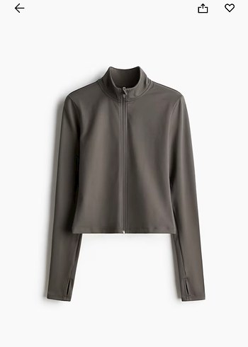 H&M Gri Yüksek Yakalı Kadın Spor Ceket