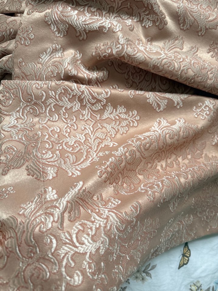 Pudra pembe arası Parlak Düz Fon Perde - Görsel 4