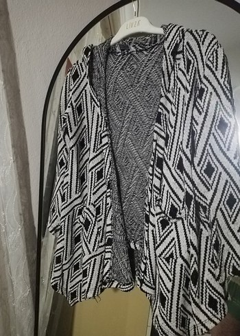 Bohem Desenli Uzun Örme Hırka - Görsel 2