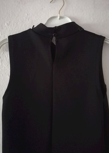 Siyah Midi Kadın Elbise Yüksek Yakalı - Görsel 2