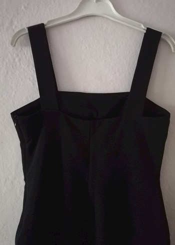 Siyah Askılı Midi Kadın Elbise - Görsel 3