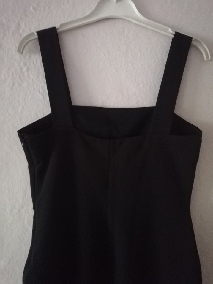 Siyah Askılı Midi Kadın Elbise - Görsel 3