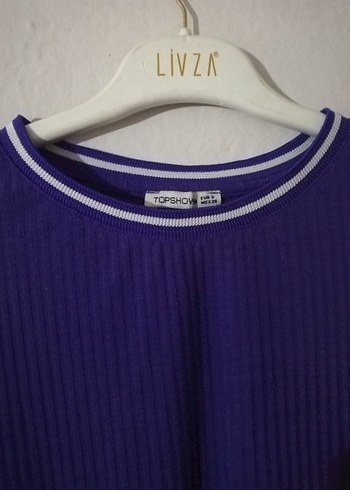 Mor Kısa Kollu Basic Tişört - Görsel 2