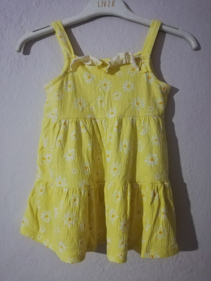 Sarı Kolsuz Kız Çocuk Elbisesi - Görsel 2