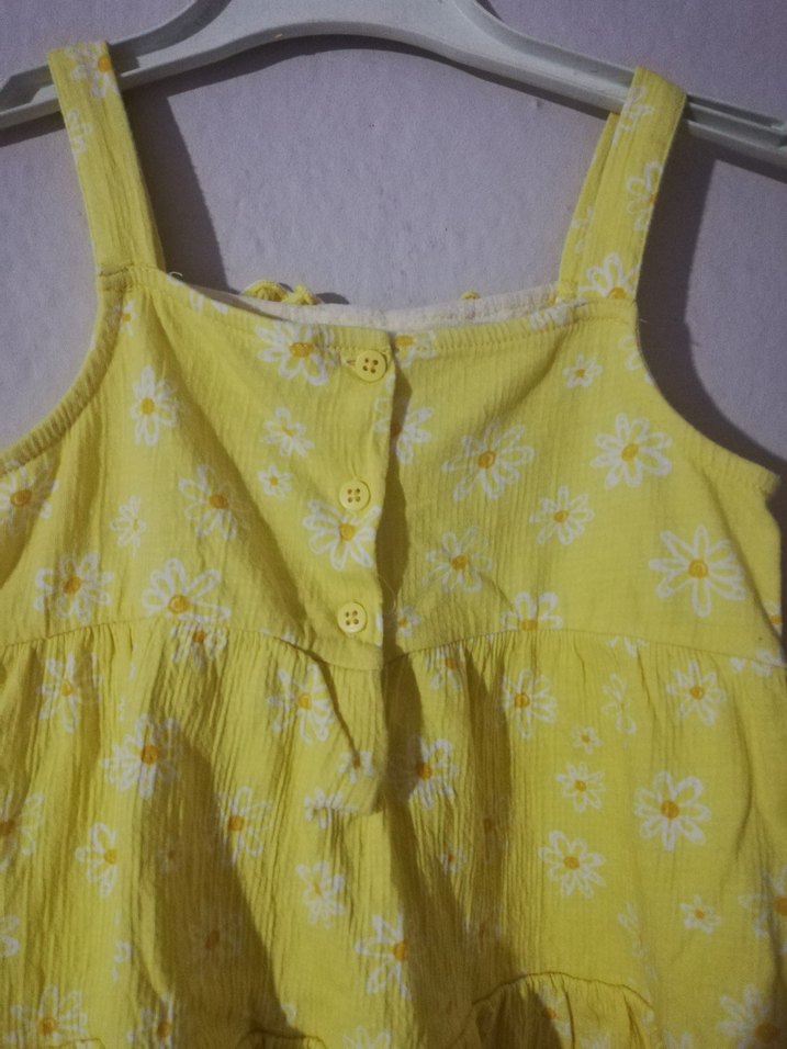 Sarı Kolsuz Kız Çocuk Elbisesi - Görsel 4