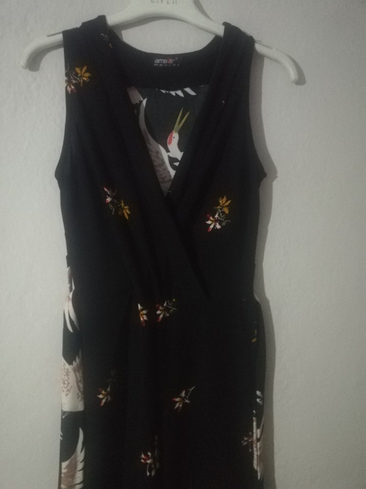 Siyah V Yaka Salaş Uzun tulum - Görsel 3