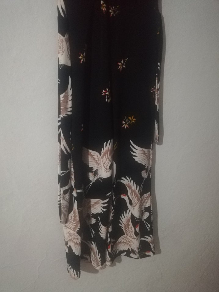 Siyah V Yaka Salaş Uzun tulum - Görsel 2