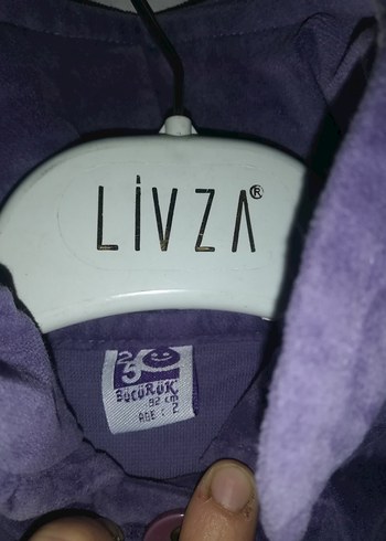 Kız Çocuk Mor Düğmeli Yüksek Yakalı Elbise - Görsel 3