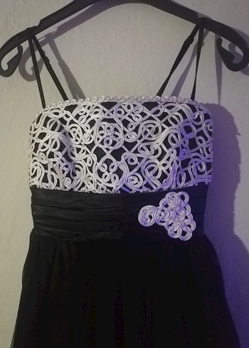 Dantel Detaylı Siyah Midi Strappy Elbise - Görsel 4