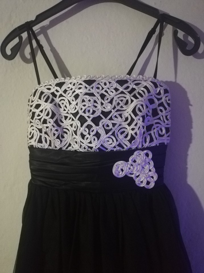 Dantel Detaylı Siyah Midi Strappy Elbise - Görsel 4