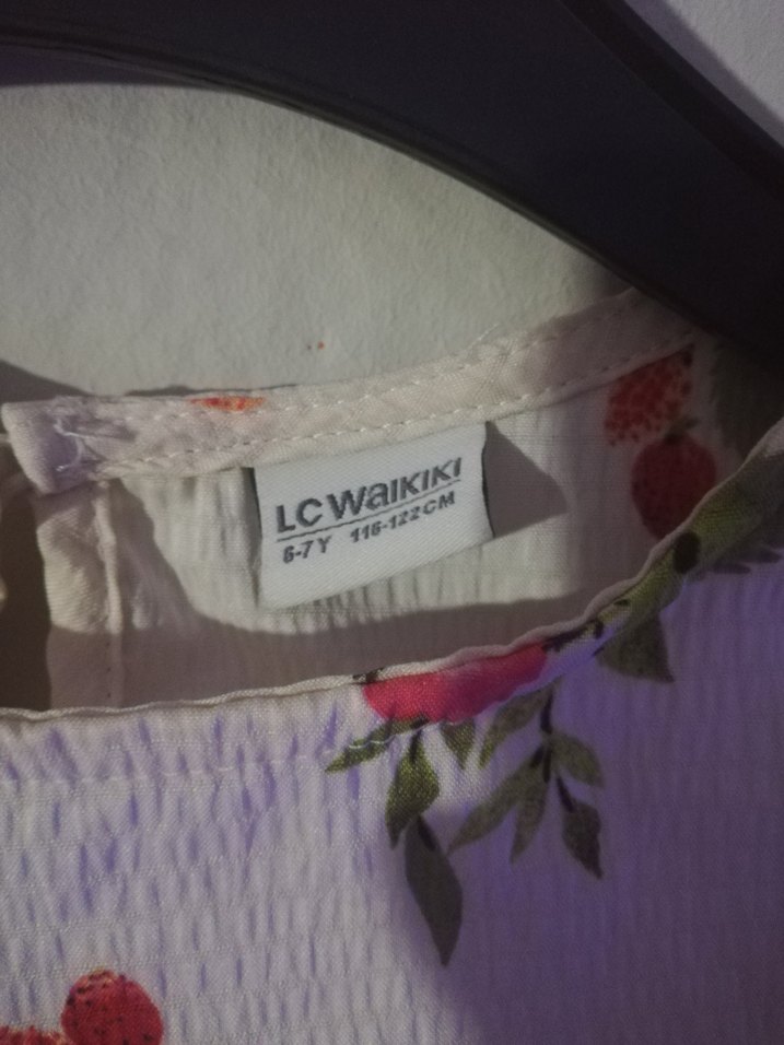 6.7 yas Çiçek Desenli Beyaz Kız Elbisesi - Görsel 4