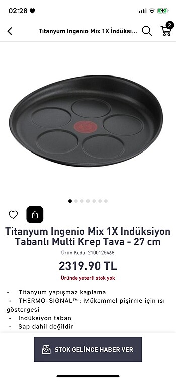 Tefal krep tavası