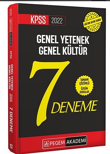 Pegem GK GY 7 Lİ deneme fotokopi halinde 