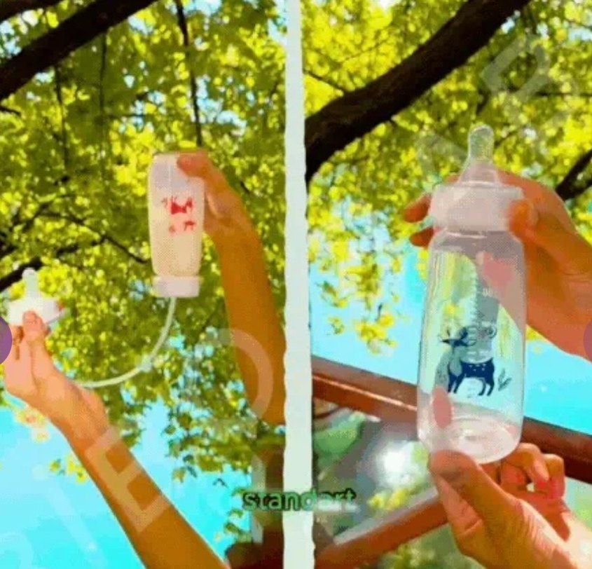 Beyaz Kapaklı Desenli eller serbest Bebek Biberonu - Görsel 4