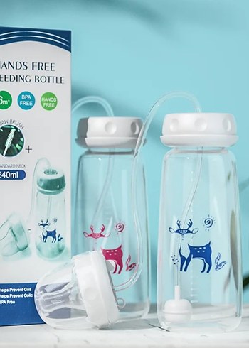 Beyaz Çocuk Termos Şişesi Renki Geyik Desenli - Görsel 2