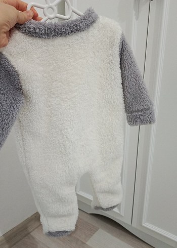 Gri Beyaz Erkek Bebek Polar Tulum - Görsel 3