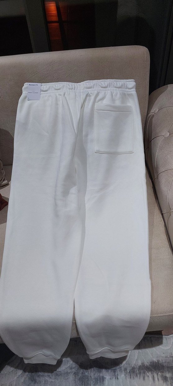 Erkek Beyaz Rahat Kesim Eşofman Altı - Görsel 4