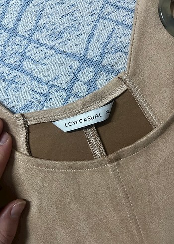 Bej Süet Kemerli Kadın Midi salopet - Görsel 3