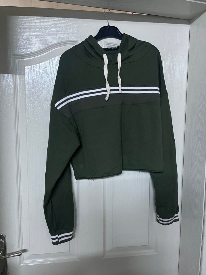 Çizgili Kemerli Kadın Sweatshirt - Görsel 2