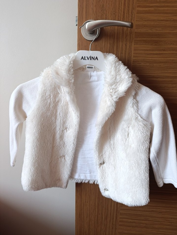 Kız Çocuk Beyaz Kürklü Bolero - Görsel 2