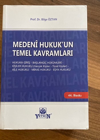 Medenî Hukuk'un Temel Kavramları - Prof. Dr. Bilge Öztan