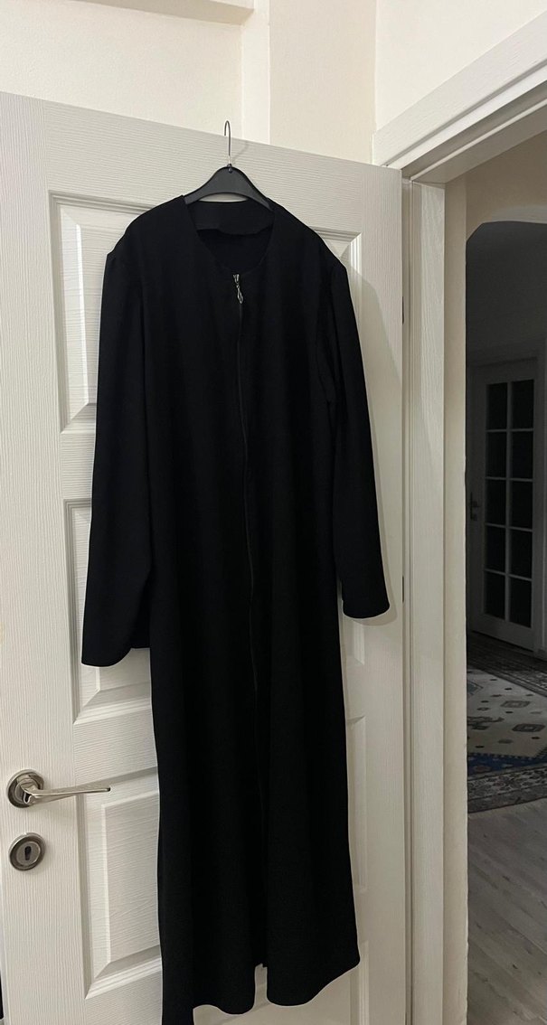 Özel dikim Uzun Siyah kap Ferace - Görsel 3