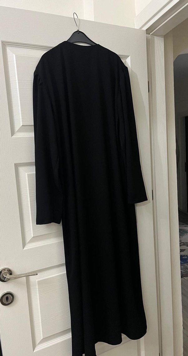 Özel dikim Uzun Siyah kap Ferace - Görsel 2