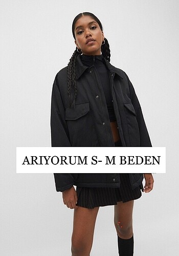 Stadivarius oversize siyah puffer ceket